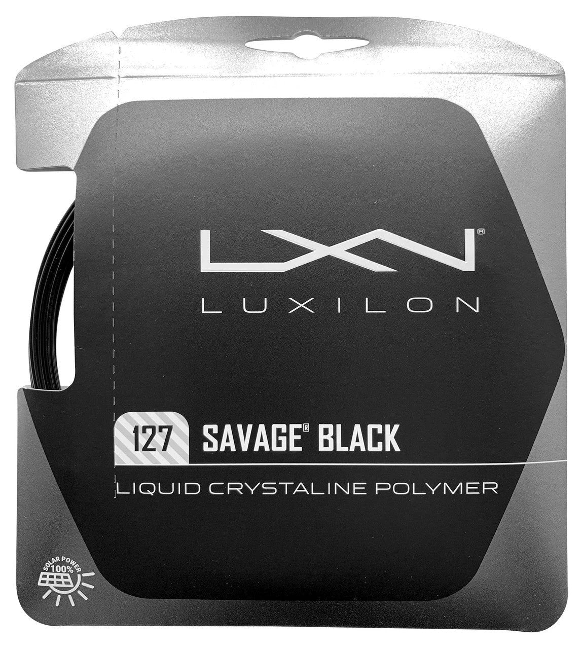 Luxilon Savage Black 16 1.27mm Tennis String Set Black 12m Set BLACK String (Packs) Luxilon