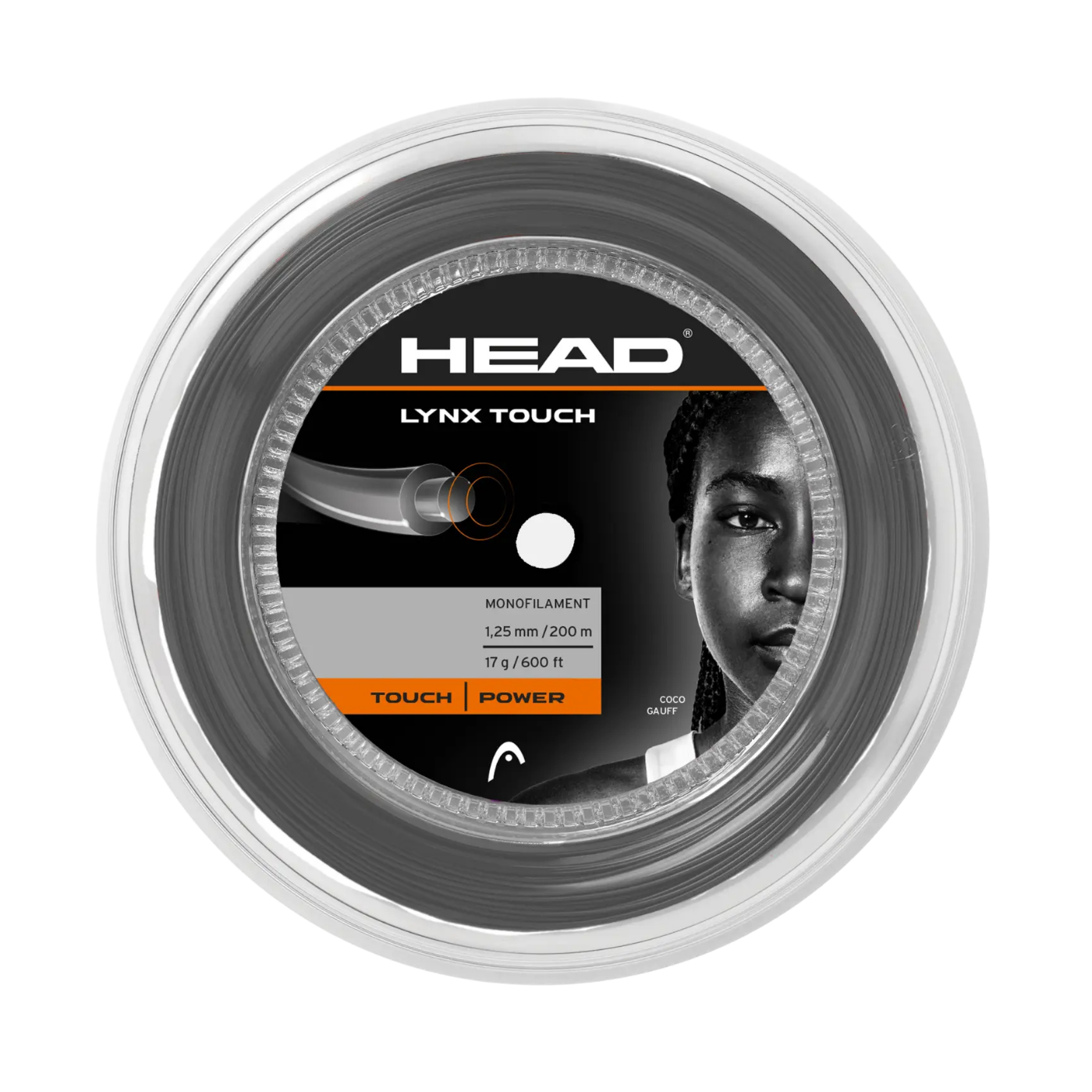 Head Lynx Touch 1.25mm Tennis String Reel (200m) - Transparent Black 1.25mm 200M Transparent Black String (Reel) Head