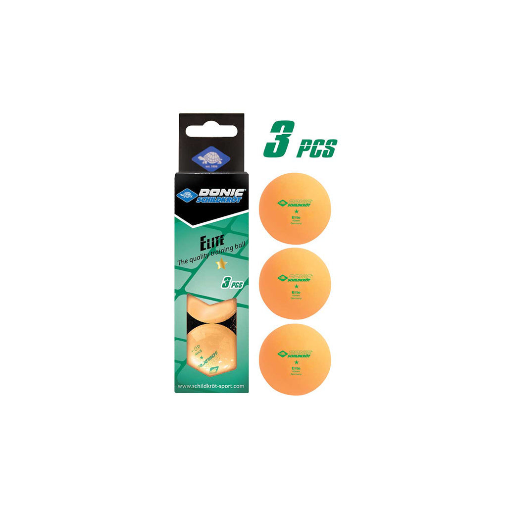 Donic-Schildkort 1-Star Elite Table Tennis Ball 3pcs - Orange