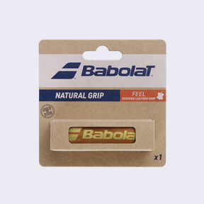 Babolat Natural Replacement Grip (Leather) - Brown Leather Grip Babolat