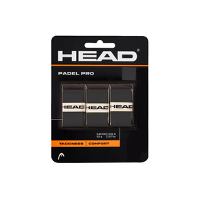 Head Padel Pro Overgrip (Pack of 3) - Black Black One Size Grips Head
