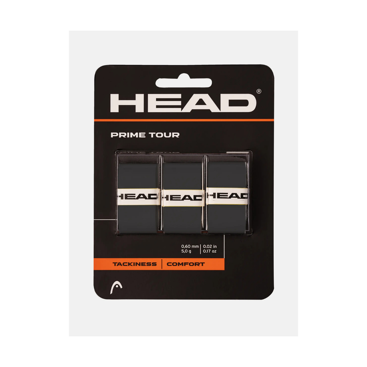 Head Prime Tour Tennis Overgrip (Pack of 3) - White Grips Head