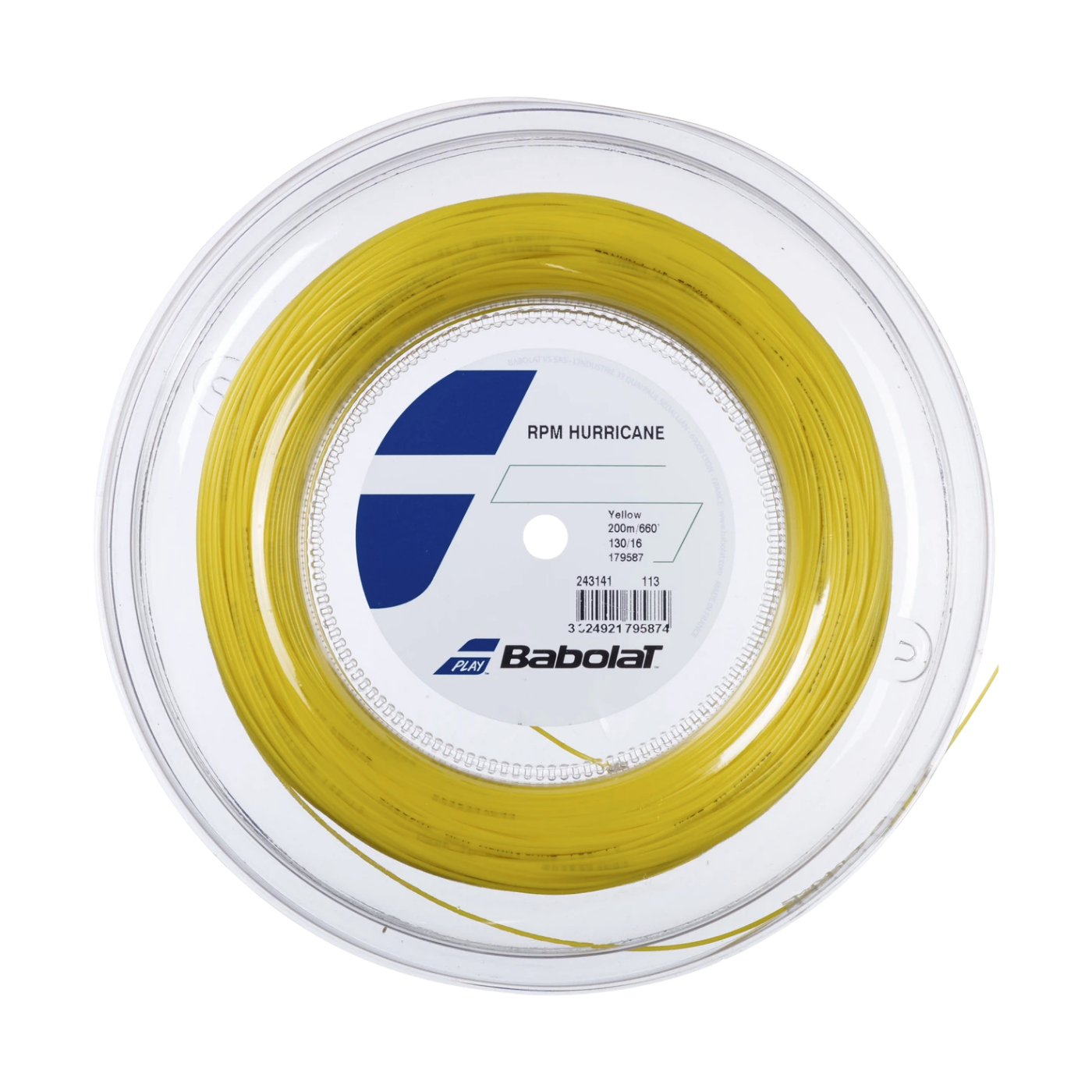 Babolat RPM Hurricane 1.30mm Tennis String Reel - Yellow 1.30mm 200m Yellow String (Reel) Babolat