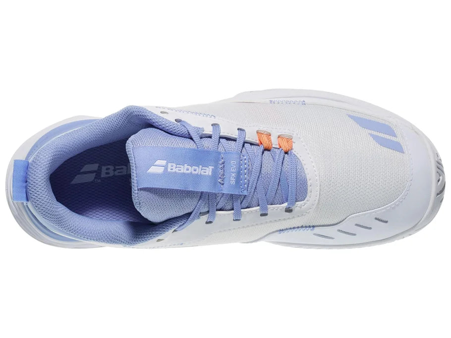 Babolat SFX Evo All Court 2026 Tennis Shoe Women - White/Forever Blue Tennis Shoes Babolat