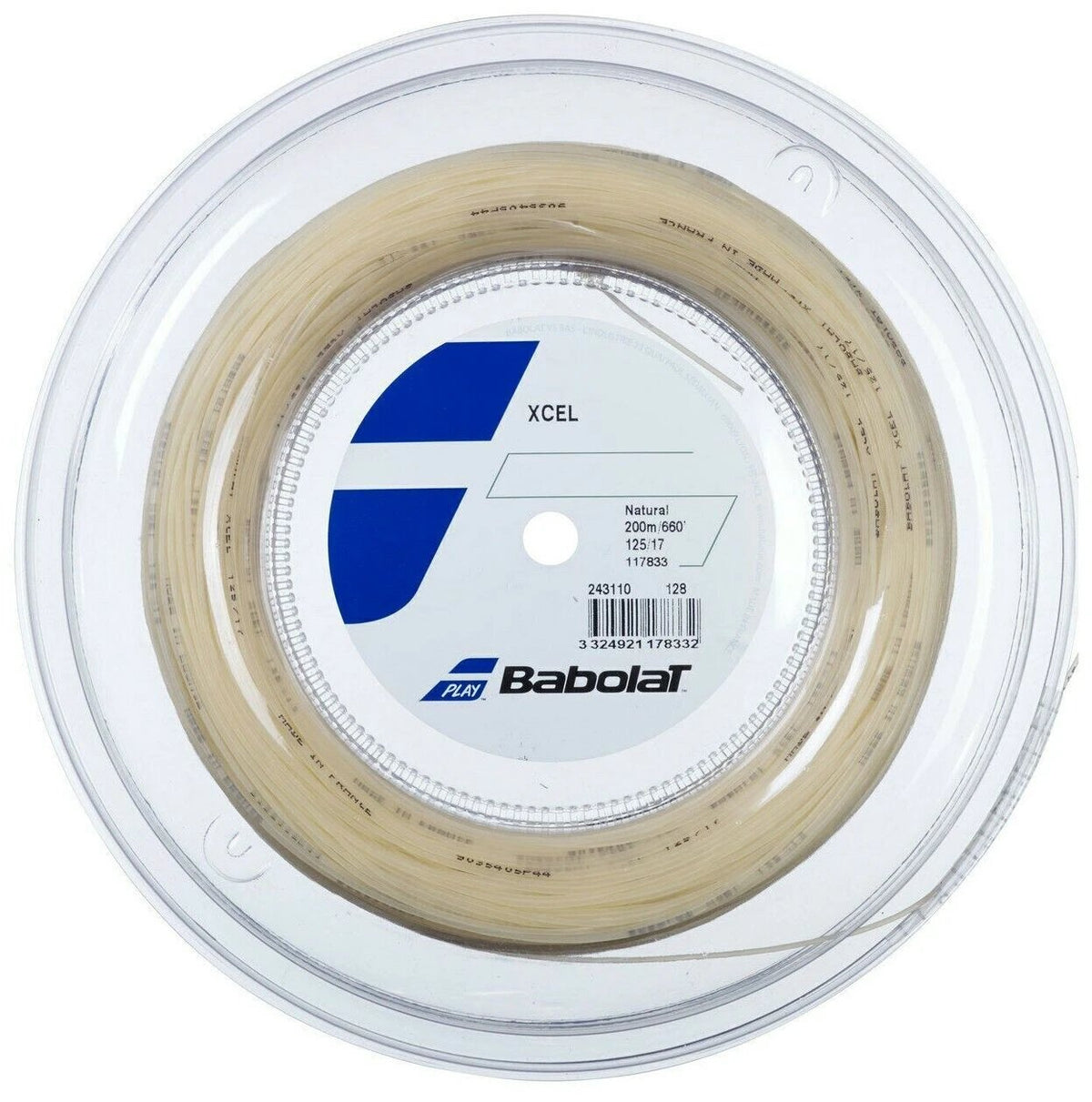 Babolat Xcel 660 1.25mm/200m Tennis String 200m Reel Natural String (Reel) Babolat