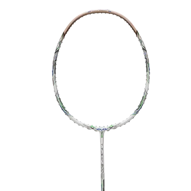 Hundred T-Fusion 800 Zoom 5U Badminton Racket - White/Gold Badminton Rackets Hundred