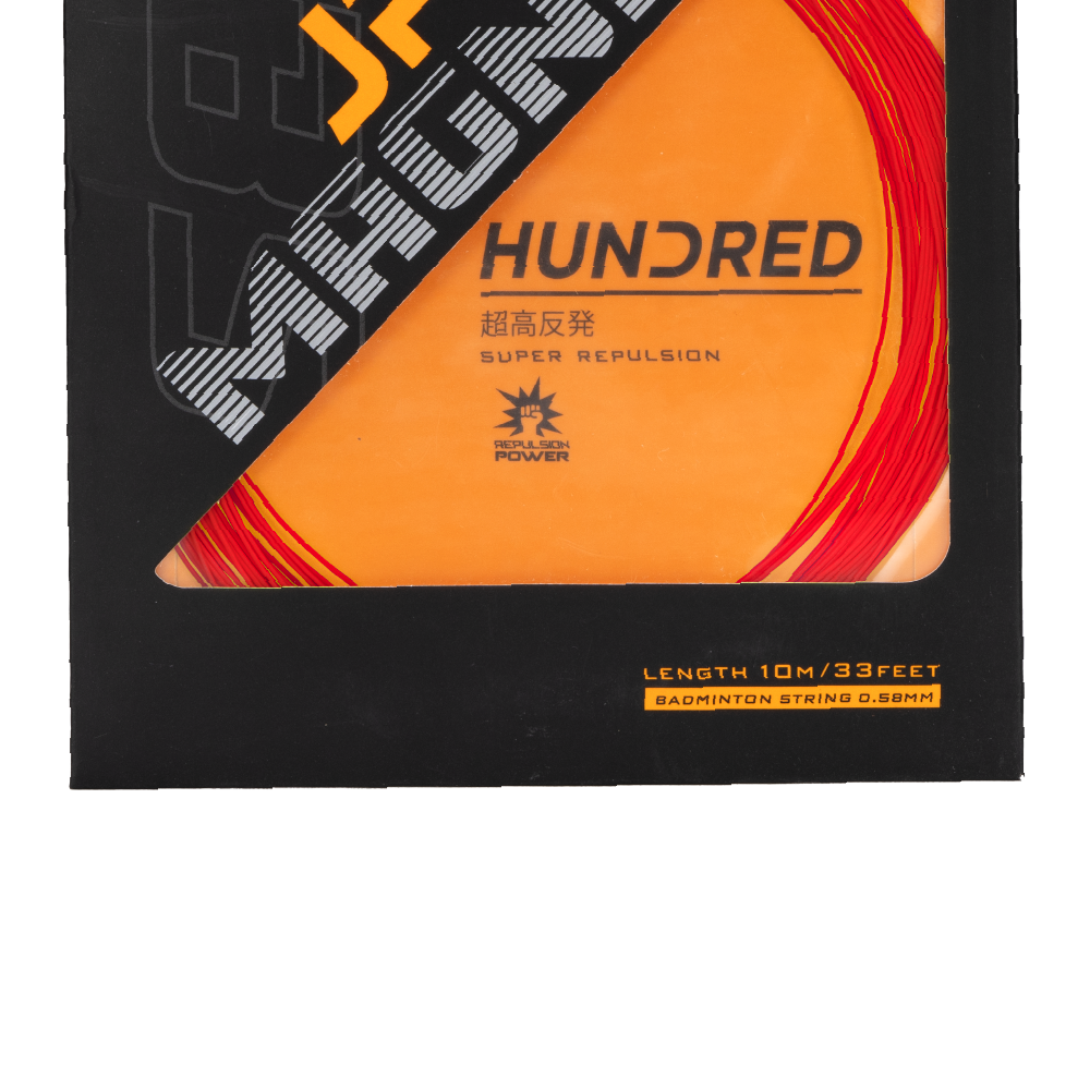 Hundred JP58 Magnite Badminton String - Formula 1 Red 0.58mm/10m Set (HBAA-4M009-4) Badminton String Hundred
