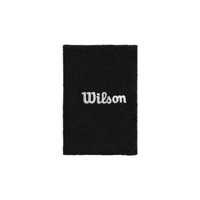 Wilson Wide Terry Wristband (2 Pack) - Black Black One Size Accessories Wilson