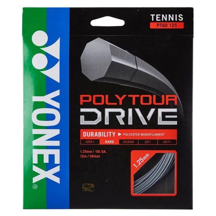 Yonex Polytour Drive 1.25mm 12m Tennis String 12m Set SILVER String (Packs) Yonex