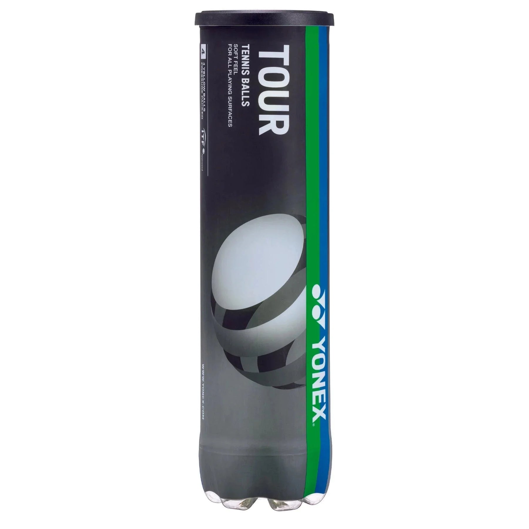 Yonex Tour Tennis Ball Tube of 4 TB-TR 4 Ball Tube YELLOW Clearance Yonex