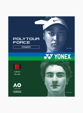 Yonex Polytour Force 125 Tennis String Set - Bright Red Bright Red 1.25mm 12M Set Grips Yonex